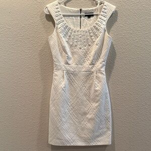 Tahari Textured White Mini Dress